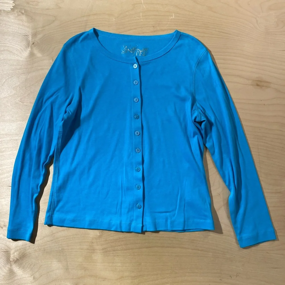 2 A Tee Blue Button-Up Cardigan PL (QK) - Picture 2 of 6